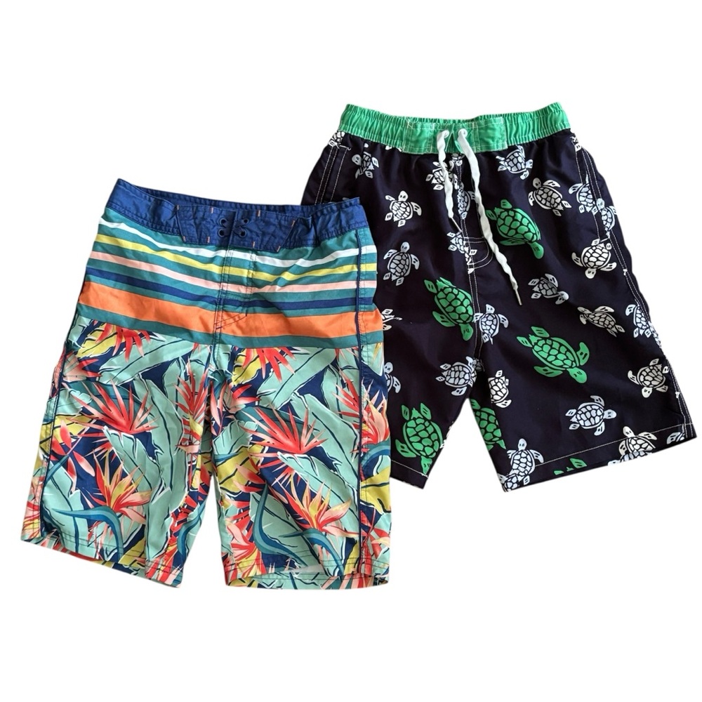 ART CLASS & KUTE N KOO Swim Trunks Lot of 2 Pair Board Shorts Tropical Boys 14